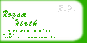 rozsa hirth business card